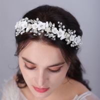 【YF】 Luxury Rhinestone Pearl Flower Bridal Crown Wedding Hendband for Women Hair Accessories Elegant Party Headpiece Tiaras Headdress