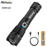 AloneFire H002 XHP50 LED Flashlight Convoy Powerful 26650 Battery Tactical LED Flash Light Rotary Zoom LED Torch