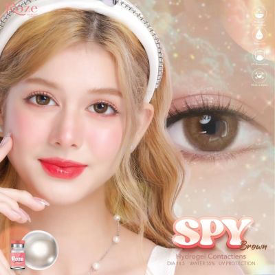 💋 มีค่าสายตา 💋 Rozelens SPY Gray Brown 💋  บิ๊กอาย สุดปัง คอนแทคเลนส์ รายเดือน มีอย แถมตลับฟรี  เลนส์นิ่ม สวยปังมาก