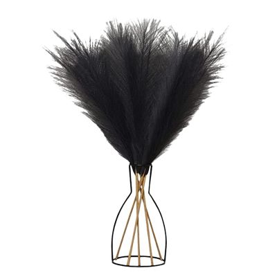 6Pcs Pampas Grass with Extension Stem, Artificial Pampass Grass 17.7 inch Faux Pampas Grass Decor, for Flower