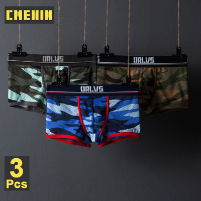 3Pcs Camouflage Fashion Mens Underwear Boxer Mesh Breathable Boxers Trunks Underpants OR191