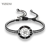 YIZIZAI 2022 New Arrival Dream Catcher Leather Bracelet Braided Rope Fashion Man Women Jewelry Friendship Gifts