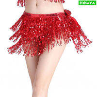 HIKAYAซิลเวอร์โกลด์ลูกปัดเต้นรำหน้าท้องเอเชียตะวันออกBellydanceเข็มขัดสะโพกผ้าพันคอสำหรับผู้หญิงอินเดียB Elly Danceเต้นรำสายคาดเอวยืดเอว