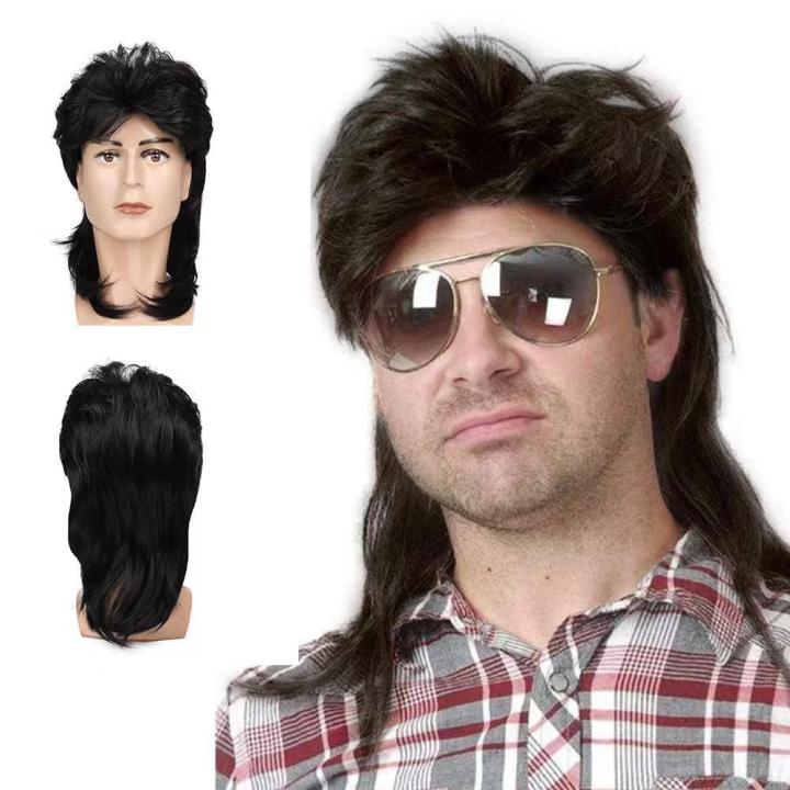 FGJHD High quality Invisible 70s 80s Silver Long Nightclub Bar Wig ...