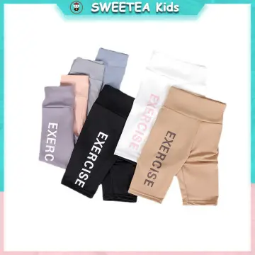 Girl's Solid Color High Waist Trousers Jogging Leggings Sports Pants Kids  Girls Elastic Yoga Cycling Pants 2-12 Years