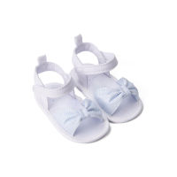 รองเท้าแตะรัดส้นเด็ก Mothercare white and blue bow sandals YD001