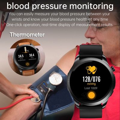 2023นาฬิกาอัจฉริยะใหม่วัดน้ำตาลในเลือดสำหรับผู้ชาย,นาฬิกาอัจฉริยะสมาร์ทวอท์ชวัดอุณหภูมิร่างกายความดันโลหิต IP68นาฬิกาข้อมือเพื่อสุขภาพกันน้ำสำหรับผู้ชาย