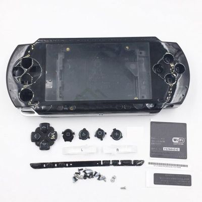 เคสเคสเปลี่ยน11สีสำหรับ PSP1000 PSP 1000เคสป้องกันทุกส่วนของเครื่องสำหรับ PSPคอนโซลพร้อมชุดกระดุมสีขาวสีดำ