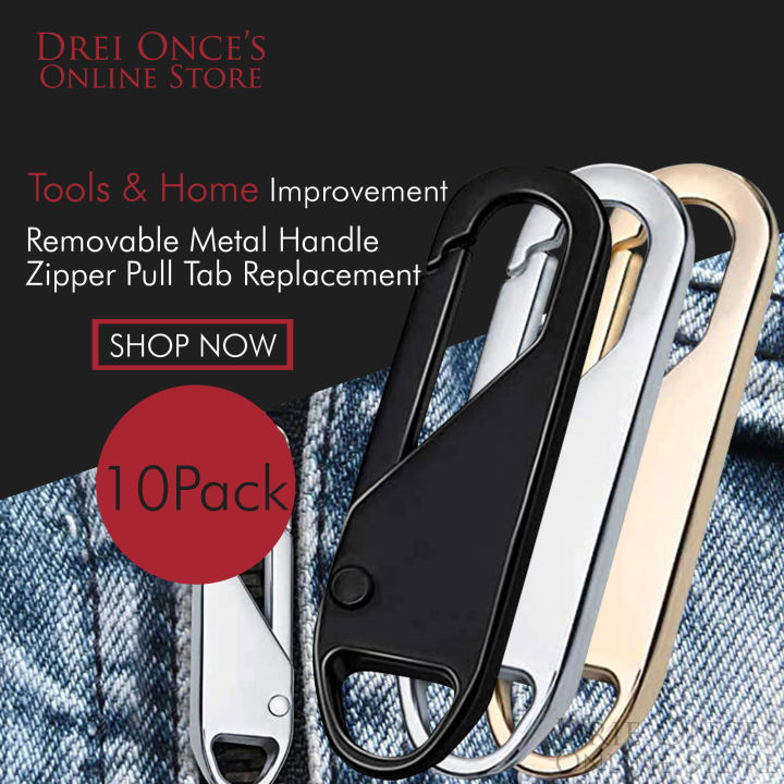 Zipper Pull Tab Replacement Metal Zipper Extender Handle Fixer 10