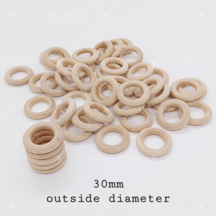 10 PCS) 30MM WOODEN RINGS FOR CRAFTS SMOOTH UNFINISHED MACRAME