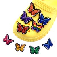 Cartoon Butterfly Croc Shoe CHarms Pins Jbitz สำหรับ Crocks Accessories