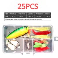 Fishing Lure Kit Soft and Hard Bait Set Gear Layer Metal Jig Spoon Crank Tackle Accessories with Box Luya Bait SetLures Baits