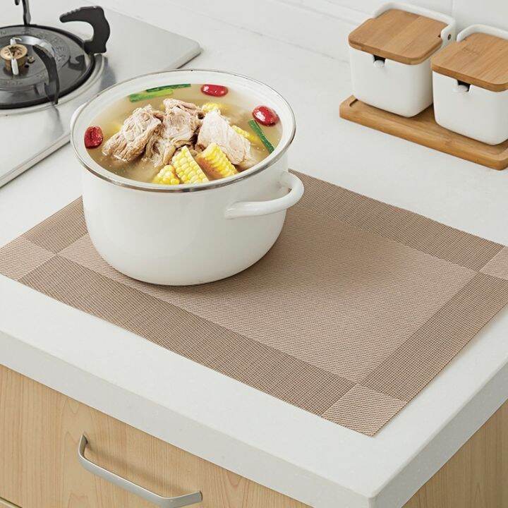 heat-resistant-stain-resistant-anti-skid-washable-pvc-woven-vinyl-placemats