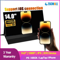 ZSCMALL มอนิเตอร์  14 นิ้ว 1080P IPS 100% sRGB UBS Type-c HDMI ลําโพงคู่ในตัว FHD แบบพกพา และไม่มีแบตเตอรี่ สําหรับแล็ปท็อป คอมพิวเตอร์ IOS MACBOOK