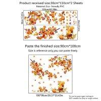 กระรอกกิ่งสติ๊กเกอร์ติดผนังสัตว์ป่าเมเปิ้ลขนาดใหญ่สติกเกอร์ติดผนังรูปสัตว์เครื่องตกแต่งฝาผนังรับเลี้ยงเด็กสไตล์ห้องพักในสถานรับเลี้ยงเด็กสินค้าใหม่
