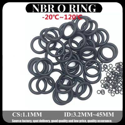 ♕♈ 50pcs Black O Ring Gasket CS 1.1mm OD 3.2 45mm NBR Automobile Nitrile Rubber Round O Type Corrosion Oil Resistant Seal Washer
