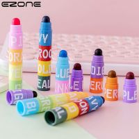 (Rui baoG) EZONE 2ชิ้นประกบปากกาเน้นข้อความชุด12สีสีเรืองแสงสีแปลกอาคารบล็อกสไตล์สำนักงานโรงเรียนนักเรียน