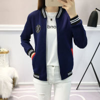 Womens Bomber Jacket Coat Autumn Casual Stand Neck Long Sleeve Patchwork Red Coats Plus Size Baseball Wear Loose Short Outwear