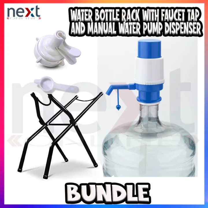 (Bundle) Water Bottle Dispenser Rack With Faucet Tap Metal Gallon Water