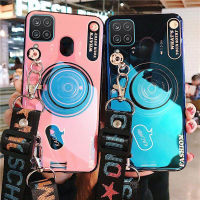 เคส A12 Samsung Galaxy มีขาตั้งกล้อง + เคสโทรศัพท์ดีไซน์เชือกยาวลายกล้องแฟชั่นที่สร้างสรรค์เด็กหญิงเด็กชายซิลิโคนนิ่มกันกระแทกฝาครอบด้านหลังป้องกัน