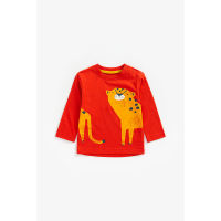 เสื้อยืดแขนยาวเด็กผู้ชาย Mothercare red cheetah long-sleeved t-shirt ZB532