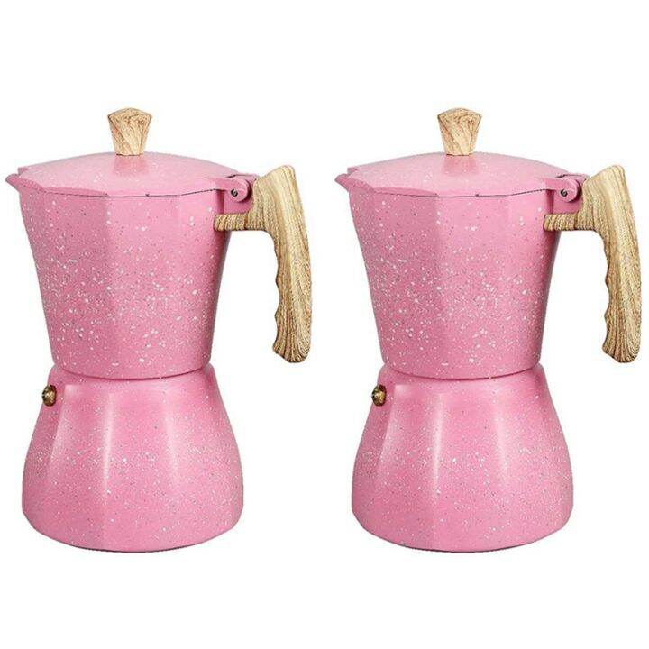 2x Stovetop Espresso Maker Moka Pot Coffee Maker For Gas Or Electric Stove Top 3 Cups 3554