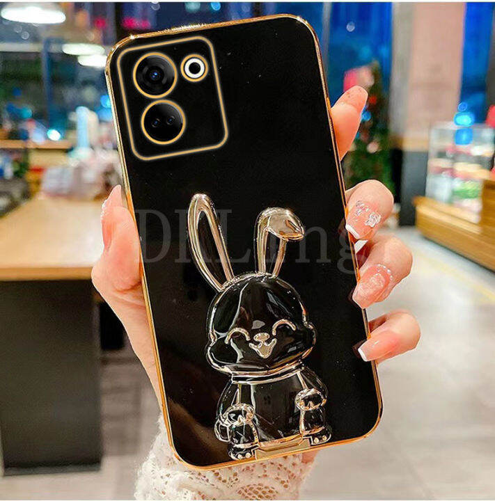 2023เคสโทรศัพท์สำหรับ-tecno-camon20-pro-แผ่นซิลิโคนสุดหรูปลอกอ่อน-tecno-camon-20-camon-20-pro-4g-5g-camon-20-premier-5g-พร้อมด้วยที่ใส่การ์ตูนรูปกระต่ายน่ารักฝาหลังกันกระแทก