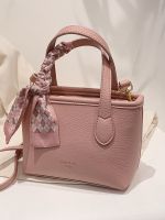 This years popular bags 2023 new trendy solid color texture hand bag summer high-end sense Messenger bucket bag female bag 【QYUE】