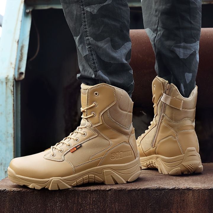 Side Zipper Midcut Tactical Boots Combat Boots Men Shoes | Lazada PH