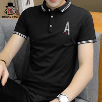 MPS Plus ขนาด M-5XL Polo T เสื้อผู้ชายฤดูร้อนแขนสั้น Slim Fit Stand Collar เสื้อ Leater พิมพ์ฤดูร้อนสีทึบเกาหลีแฟชั่น Polo Casual Cotton Lapel เสื้อ