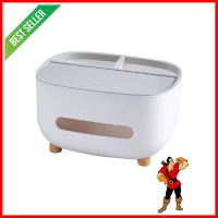 กล่องใส่กระดาษทิชชู่แผ่นอเนกประสงค์ KECH สีขาวMULTIPURPOSE TISSUE DISPENSER BOX KECH WHITE **คุณภาพดี**