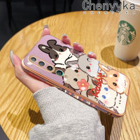 เคส Chenyyyka สำหรับ Xiaomi MI 10 Lite Zoom 10 Youth 10 Pro เคสการ์ตูนกระต่ายน่ารักแบบดั้งเดิมใหม่ชุบเคสมือถือกันกระแทกขอบสี่เหลี่ยมเคสนิ่มฝาปิดเลนส์กล้องเคสกันกระแทก