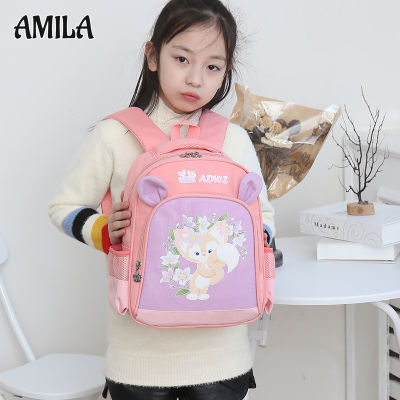 AMILA กระเป๋านักเรียนเด็กอนุบาล Tas Ransel Bayi เบามากและลดขนาดกระเป๋านักเรียนใบเล็กกระเป๋าลายการ์ตูนน่ารัก