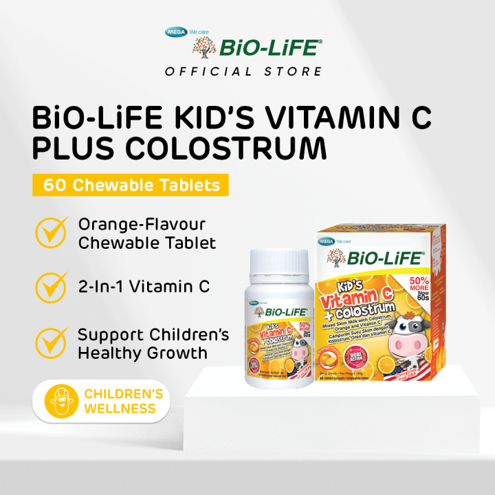 BiOLiFE KIDS VIT C+COLOSTRUM 40+2050(ORANGE) (Expiry Date Oct 2024