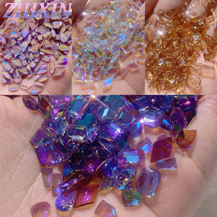 100 Pcs Nail Art Rhinestones Accessories Strange Shaped Crystal