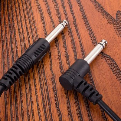 ：《》{“】= 3 5M/ 10 Feet Instrument Guitar Audio Cable 1/4-Inch 6.35Mm Straight To Right Angle Plug Black ABS Jacket With 3 Adapters