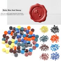 100Pcs Vintage Wax Seal Stamp Beads Envelope Wedding Wax Seal Ancient Sealing Wax Octagon Stamping Sealing Beads Wax Seal