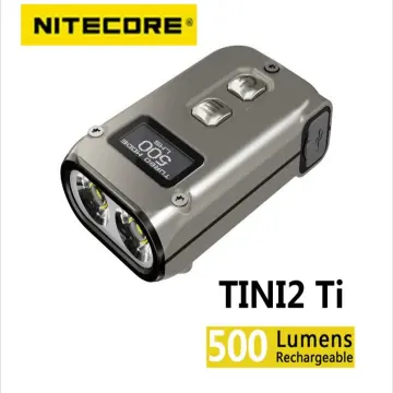 NITECORE TINI2 Ti Intelligent Keychain Light EDC Mini Dual-Core Flashlight  USB-C Rechargeable 500 Lumen Titanium, Li-ion Battery