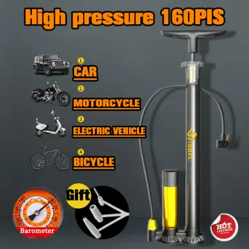 12V Electric Pump Air Compressor Portable Tire Inflator Car Auto Air Pump  with Barometer Air Pipe for Car Motorcycles Bicycles 
