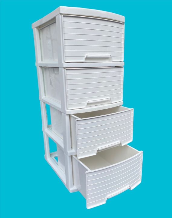 ตู้ลิ้นชักเก็บของ-4-ชั้น-สีขาวล้วน-รุ่นนี้ขายดี-ตู้เก็บของ-ลายหน้าเรียบ-รุ่น-a-002-14-drawers-4-tiers