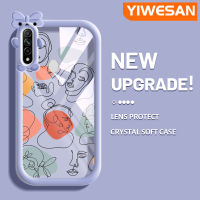 YIWESAN เคสสำหรับ OPPO A31 2020 A8แฟชั่นแบรนด์ที่สวยงามศิลปะภาพวาดลวดลายสร้างสรรค์ขอบนุ่มโปร่งใสเคสกันกระแทกเคสโทรศัพท์ซิลิโคนเนื้อนิ่มหนาทนทานต่อการตกหล่น