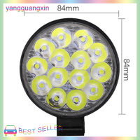 yangguangxin ไฟสปอตไลท์ LED 14จุดกลมไฟตัดหมอกรถบรรทุกรถแทรกเตอร์ SUV ATV ขนาด1x42W