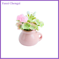 Fanzi บ้านตุ๊กตา1 12กระถางต้นไม้จำลองดอกไม้บ้านตุ๊กตาเฟอร์นิเจอร์สุ่มสี