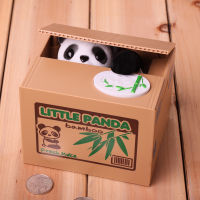 HOT Panda Cat Stealing Coin Money Boxes Toy box Automatic Coin Piggy Bank Money Saving Box Children Kids Birthday Gifts