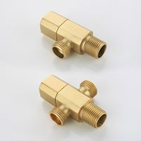 【YF】 Chrome / Black Gold Rose Brushed Soild Brass G1/2 Angle Valve Switch For Bathroom