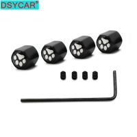 DSYCAR 5Pcs/Set Zinc Alloy Anti-theft Footprint Logo Tire Valve Stem Cap Tire Wheel Stem Air Valve Caps for Auto Cars Valve Stems Caps Adapters