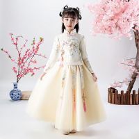 TOP☆JXR524 Childrens Han Chinese costume girls Chinese style costume Super fairy princess dress Tang suit spring and summer antique childrens clothing chiffon dress