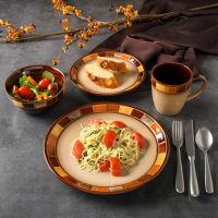 Casa Estebana 16-Piece Dinnerware Set Dinnerware Sets, Dinner Plates, Plates And Bowls Sets Round Plate