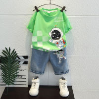 Childrens Clothing Boy Summer Clothing Half Sleeve Suit 2023 New Children Boys Summer Foreign Handsome Short Sleeve Clothes Fashion