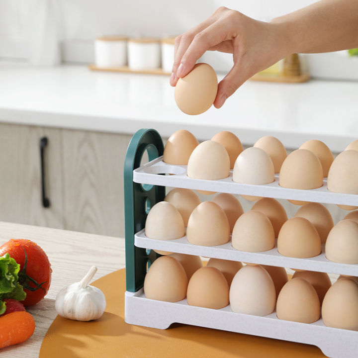 กล่องจัดระเบียบภาชนะเก็บไข่พลาสติกใสสำหรับตู้เย็นกล่องเก็บของไข่30ช่องเก็บไข่ให้คงความสดใส